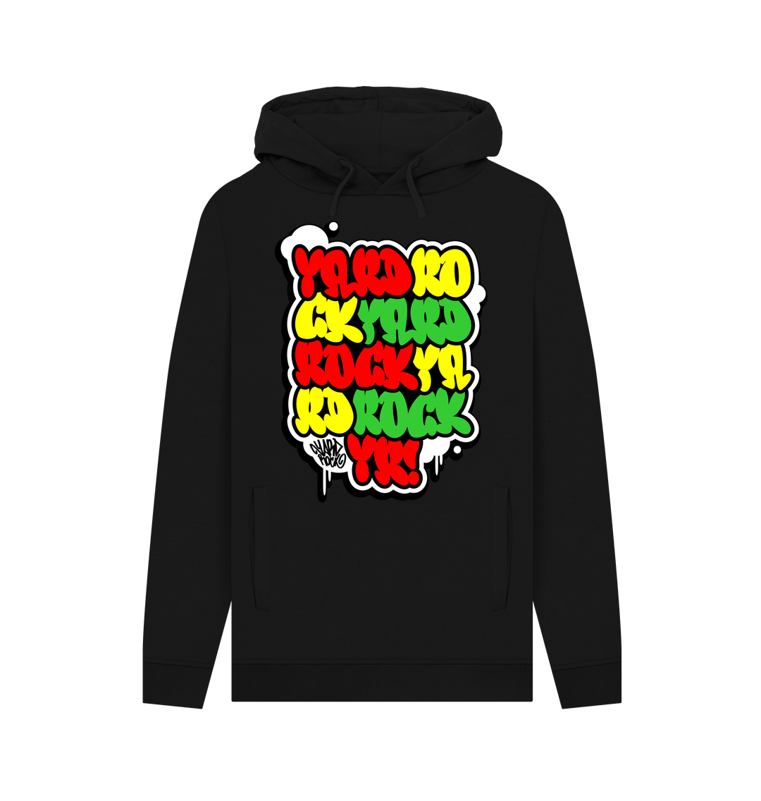 Black Printed Hoody Front