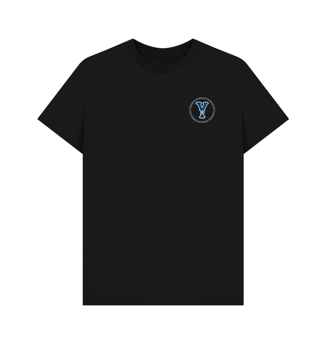 Black YR Vintage Blue and White Back to Back T Shirt