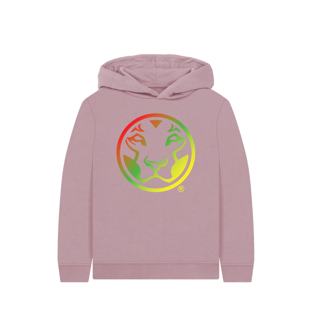 Mauve Printed Kids Hoodie Front
