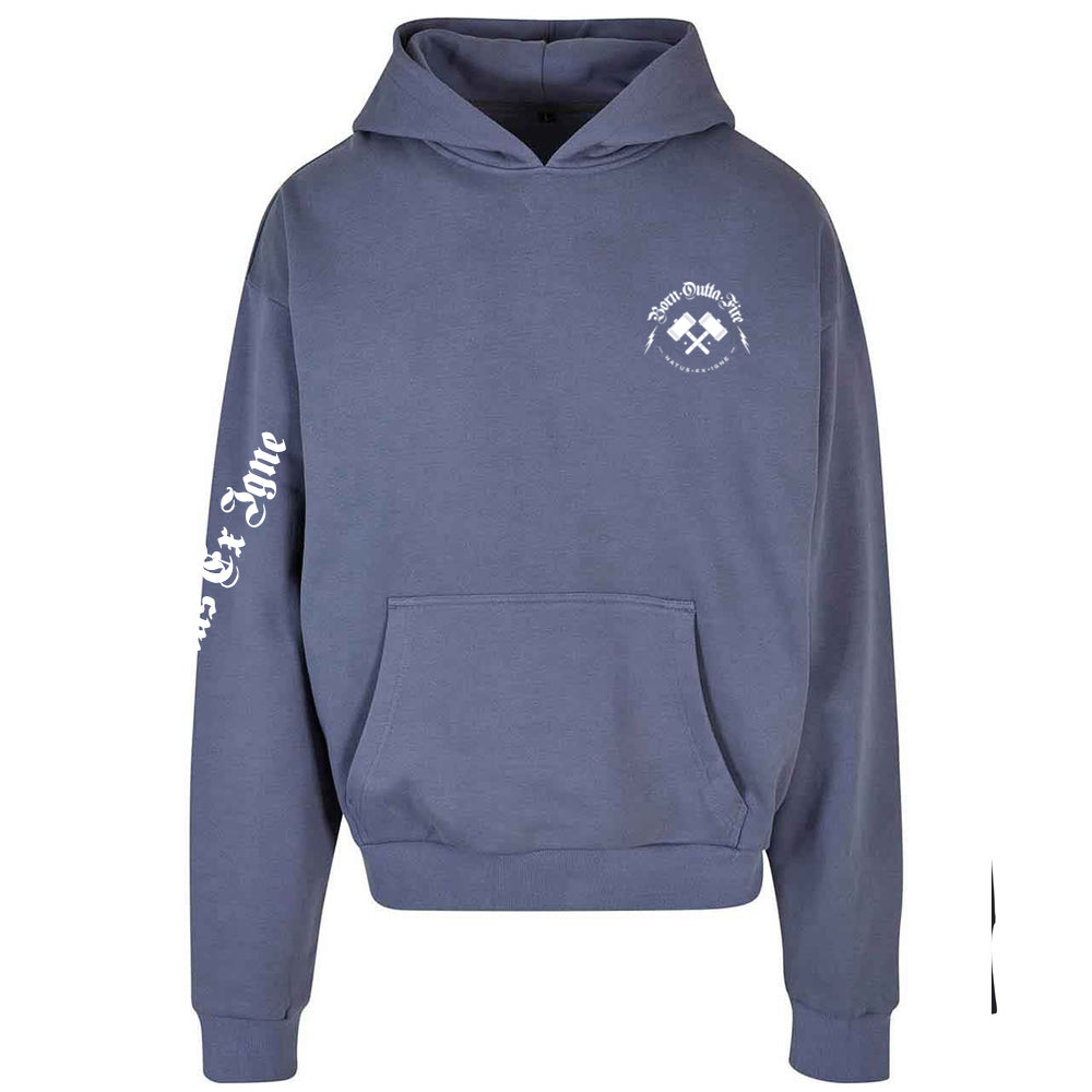 Blue Heavy Born Outta Fire Hooded Top