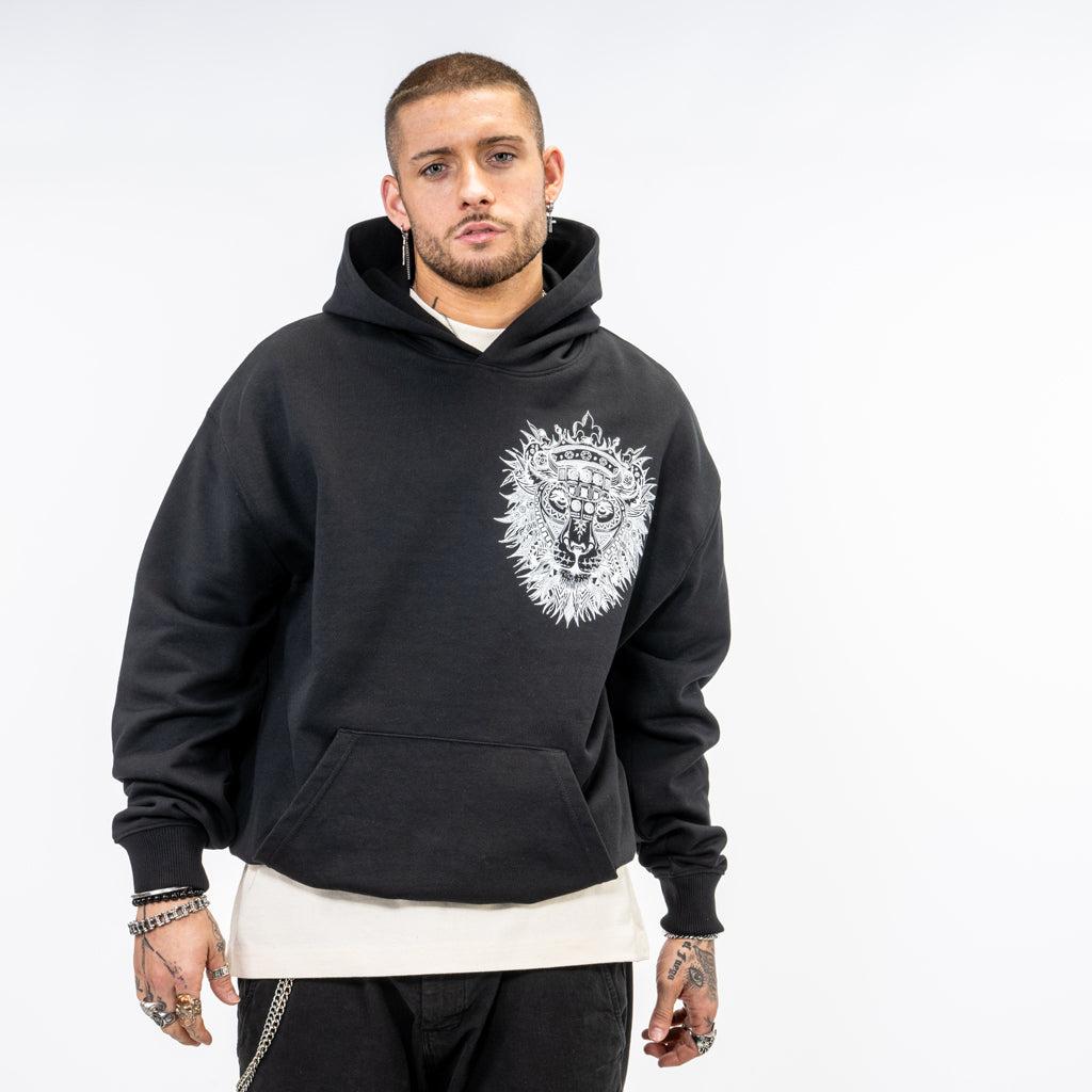 Black ROAR Lion Junglist Hoody