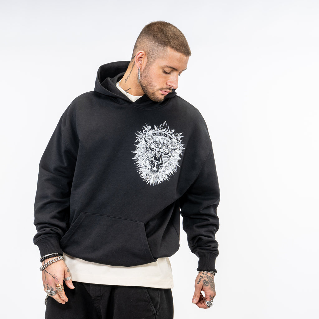 Lion Print ROAR Born Outta Fire Street Hoody