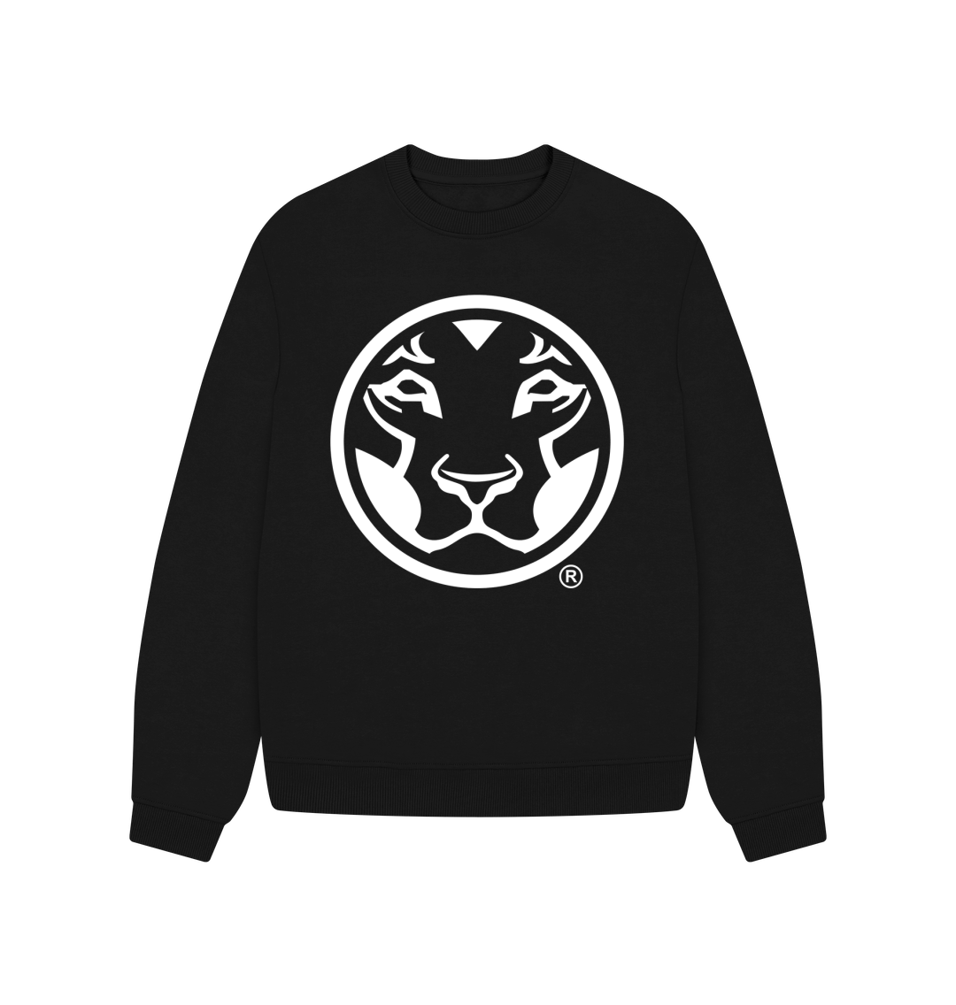 Black Printed Sweater Front