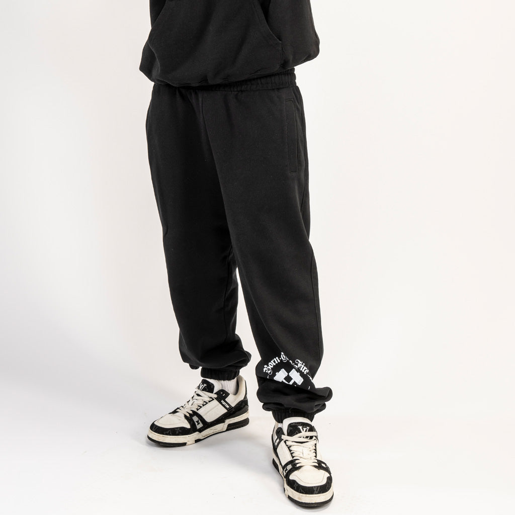 black french terry luxury streetwear joggers tracksuit