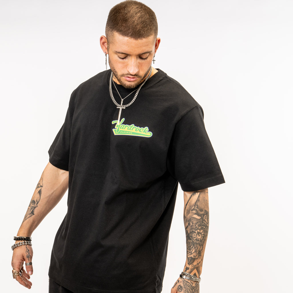 Yardrock Swoosh On a Black T Shirt