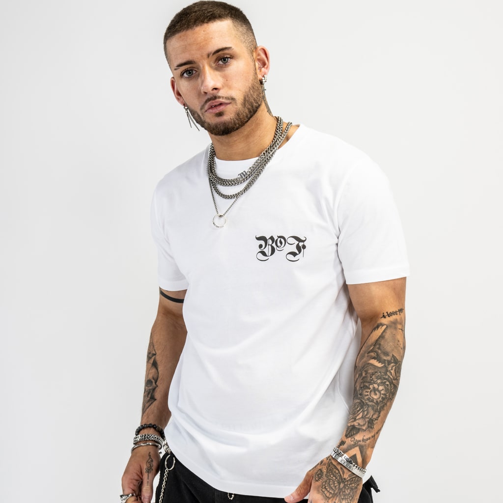 Born outta fire white t shirt
