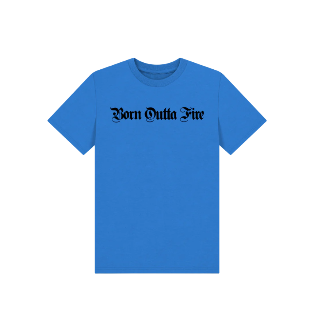Bright Blue Born Outta Fire Kids T-Shirt