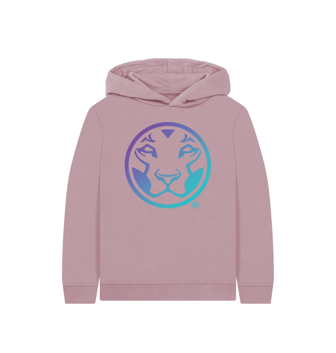 Mauve Printed Kids Hoodie Front