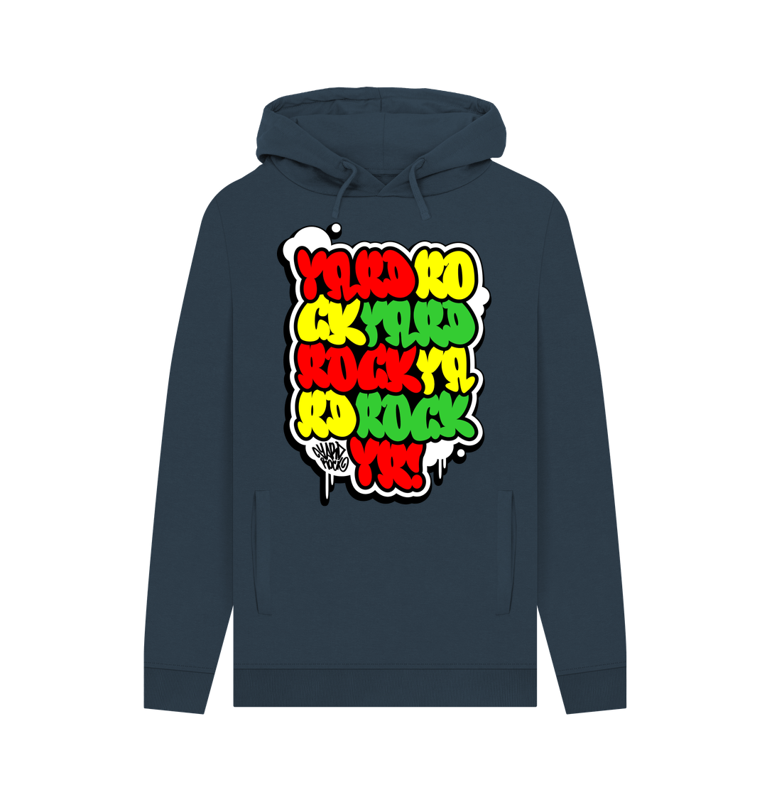 Navy Printed Hoody Front
