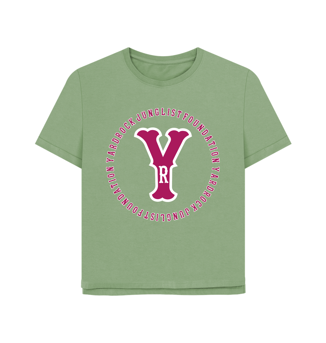 Sage YR Vintage Pink and White Relaxed Fit Women's T-Shirt
