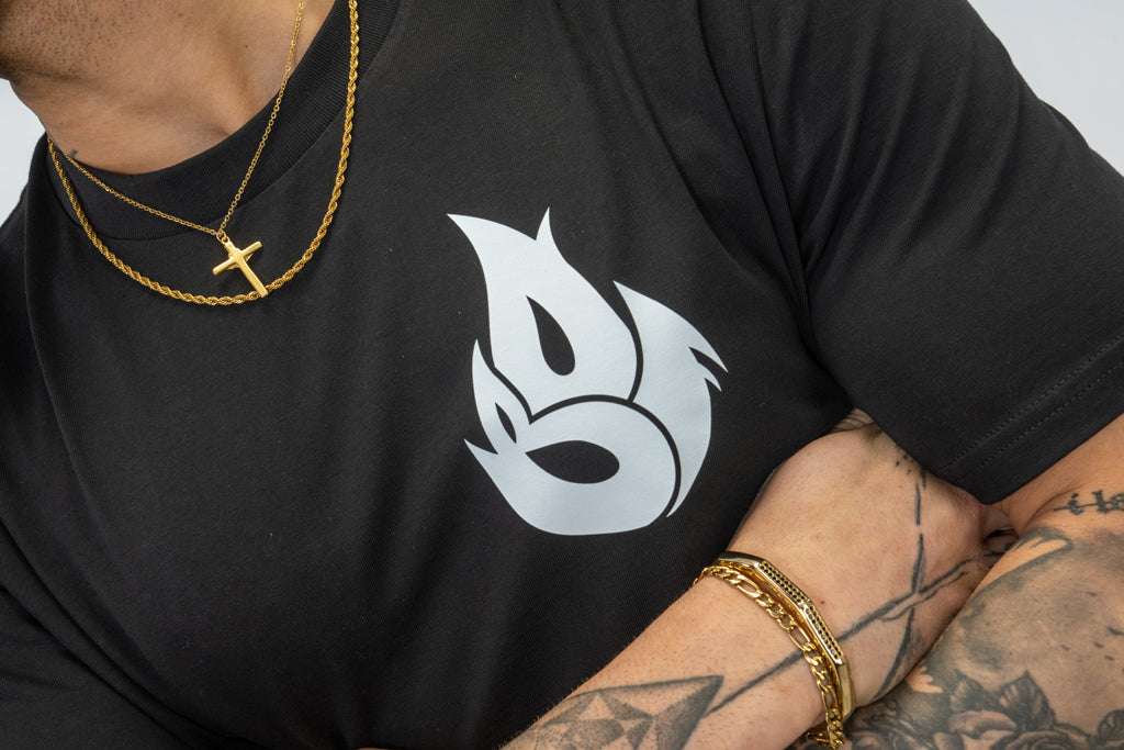 Ember Shift Small Front Breast Print on Black T Shirt