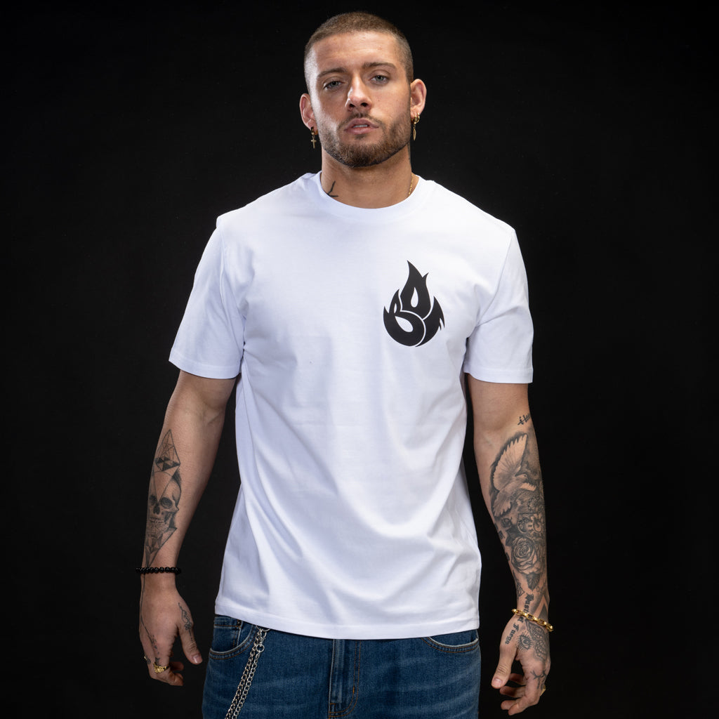 Ember Shift White Streetwear T-Shirt