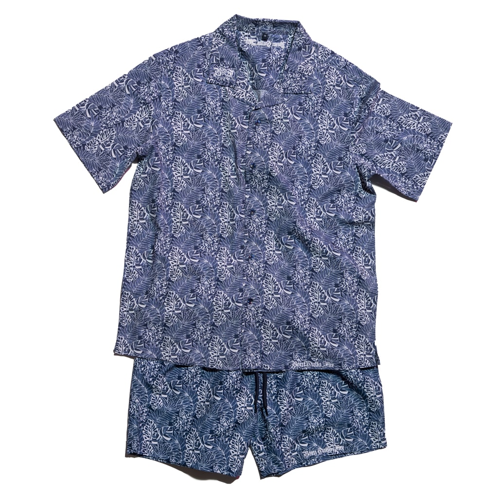 Blue Floral Beach Shirt