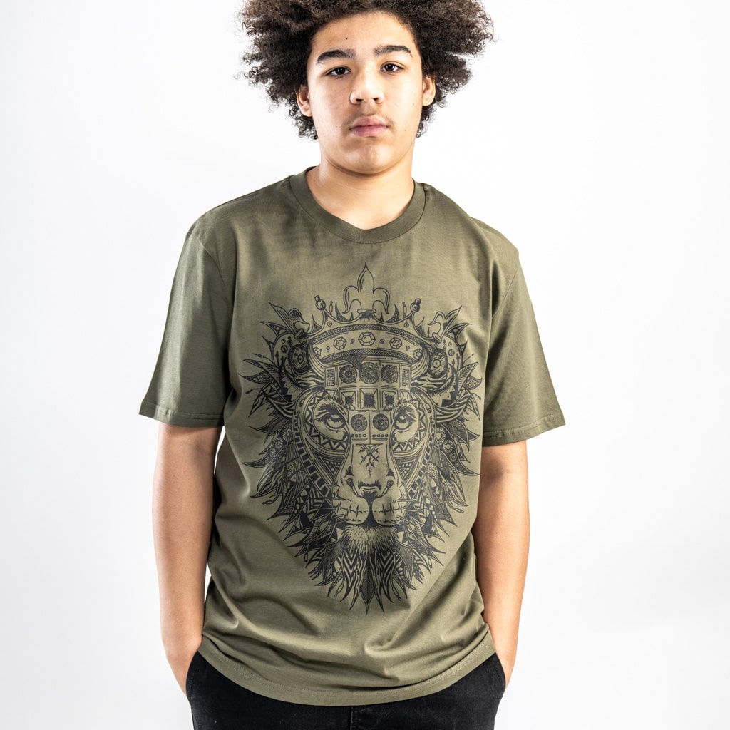 Born Outta Fire ROAR Khaki T Shirt