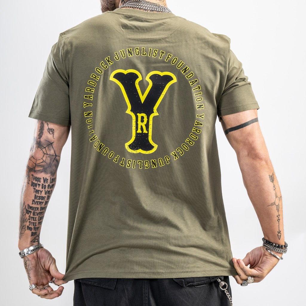 Army Green Large Back Print Vintage Jungle T Shirt