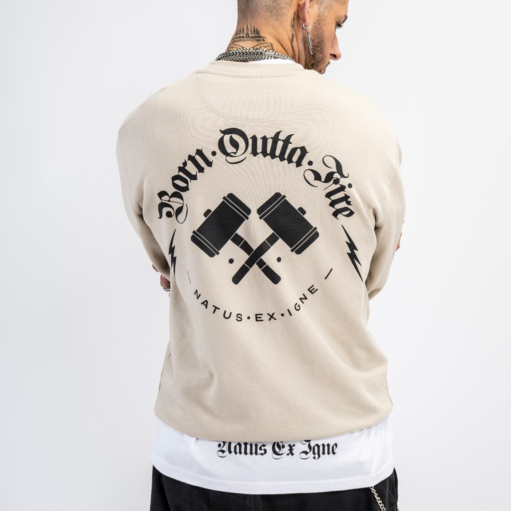 sand sweatshirt large back streetwear print