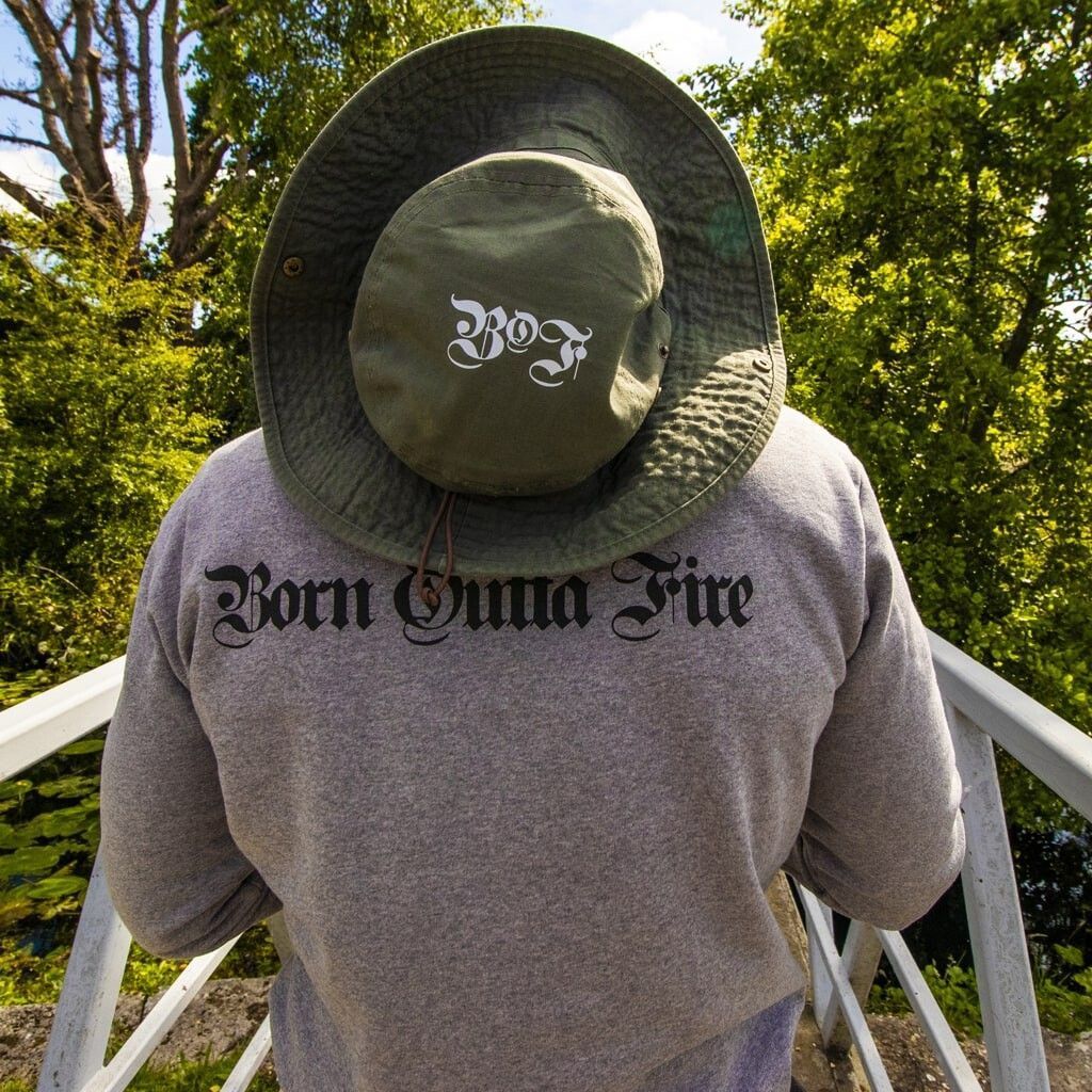 Grey Streetwear Born Outta Fire Hoody
