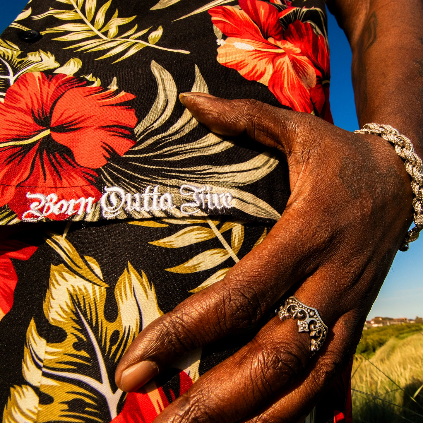 Yardrock Floral Born Outta Fire Shirt for Junglists