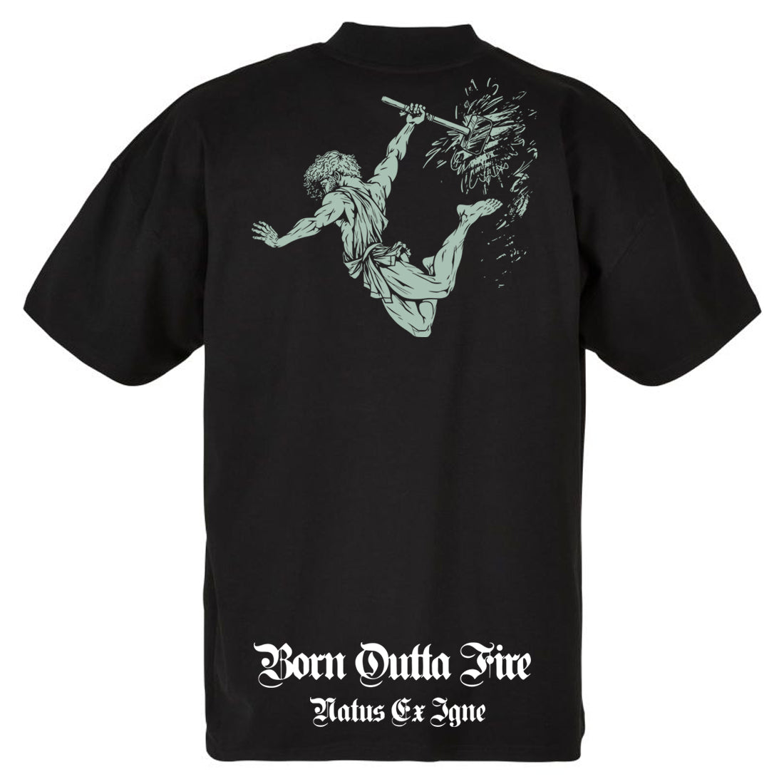 Born Outta Fire Oversized Roman God T Shirt