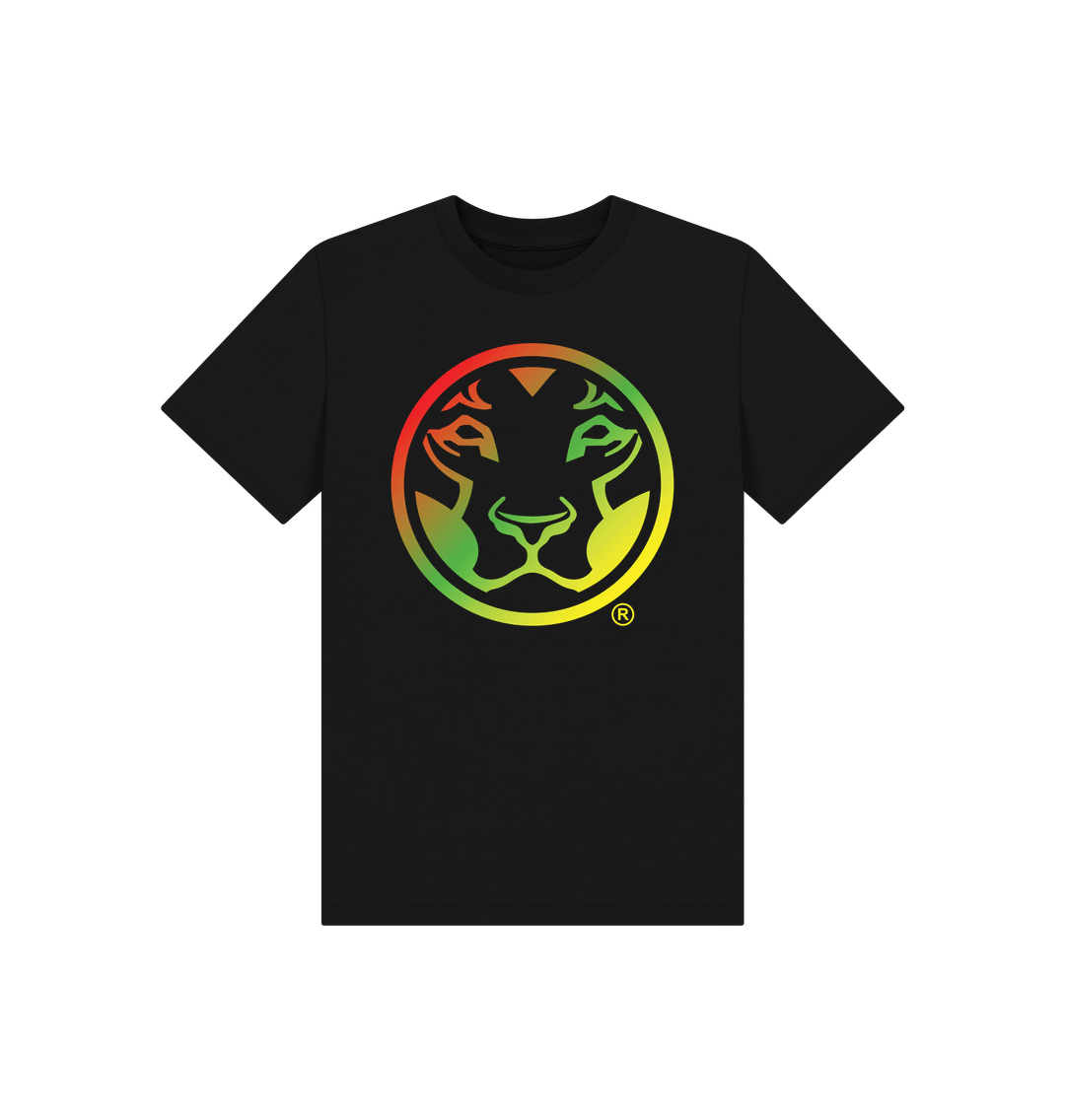 Black Printed Kids T-Shirt Front