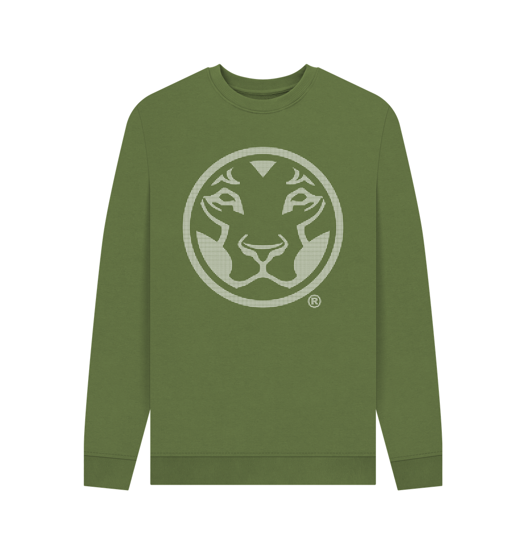 Khaki Printed Sweater Front