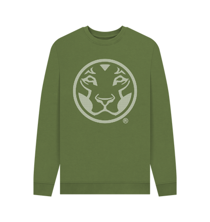 Khaki Printed Sweater Front