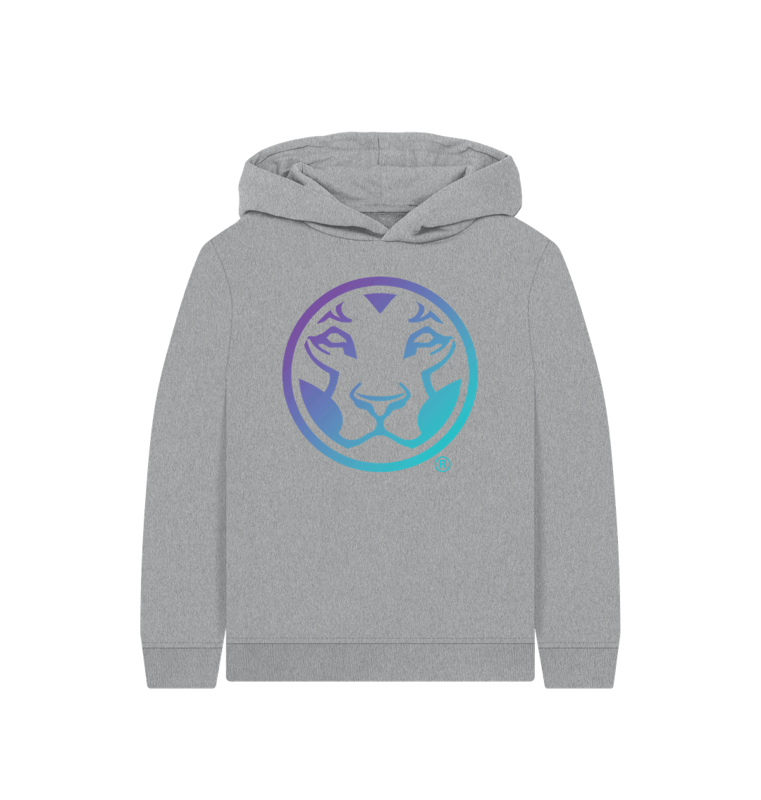 Athletic Grey Printed Kids Hoodie Front