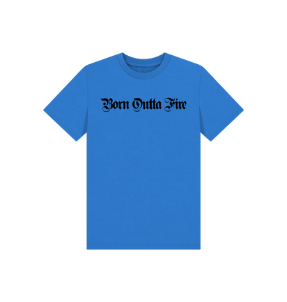 Bright Blue Printed Kids T-Shirt Front