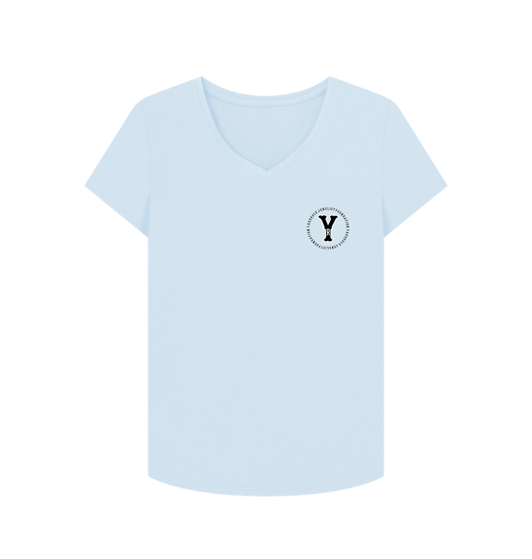 Sky Blue YR Vintage Women's V Neck Tee