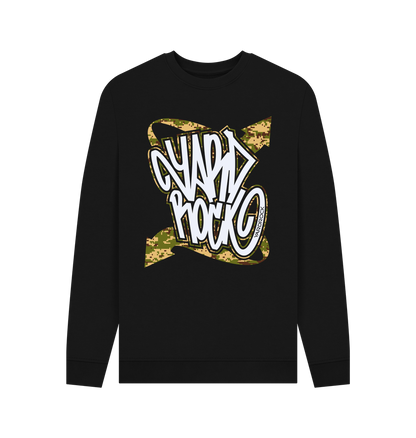Black Printed Sweater Front