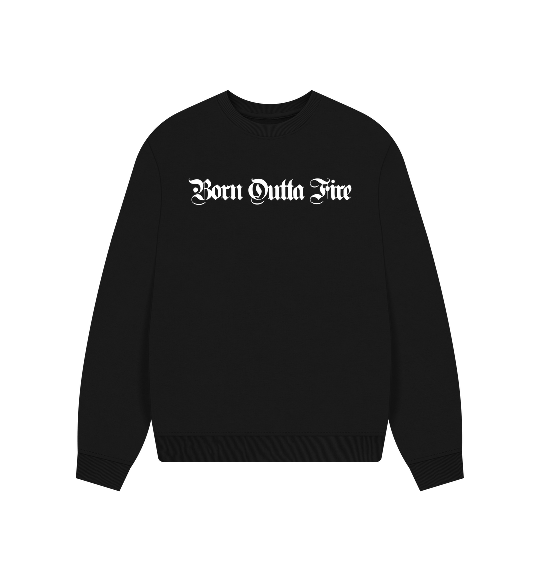 Black Printed Sweater Front