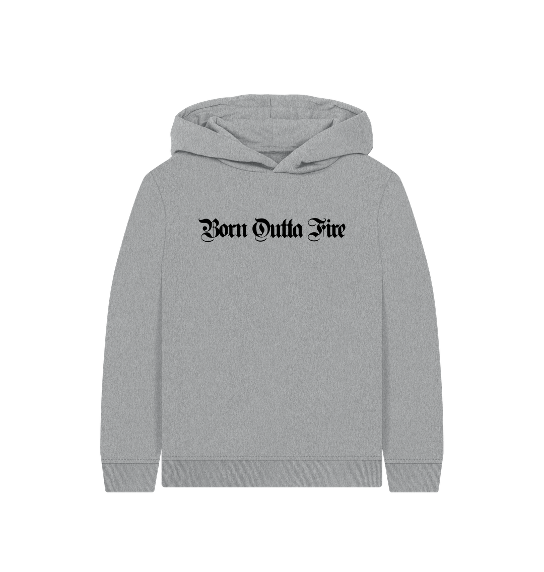 Athletic Grey Printed Kids Hoodie Front