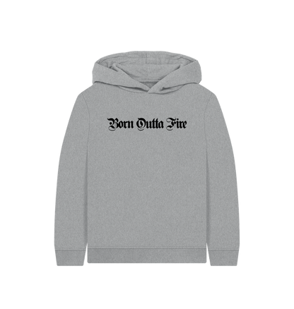 Athletic Grey Printed Kids Hoodie Front