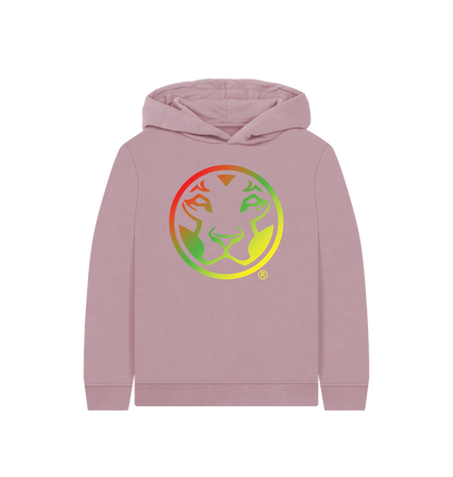 Mauve Printed Kids Hoodie Front