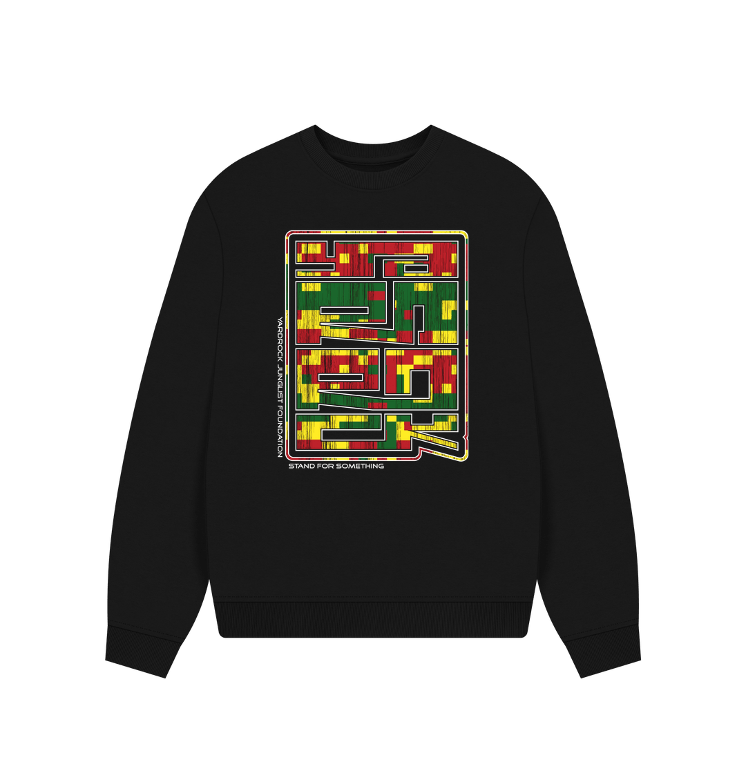 Black Printed Sweater Front