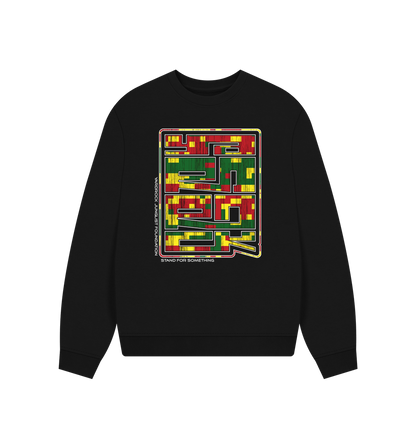 Black Printed Sweater Front