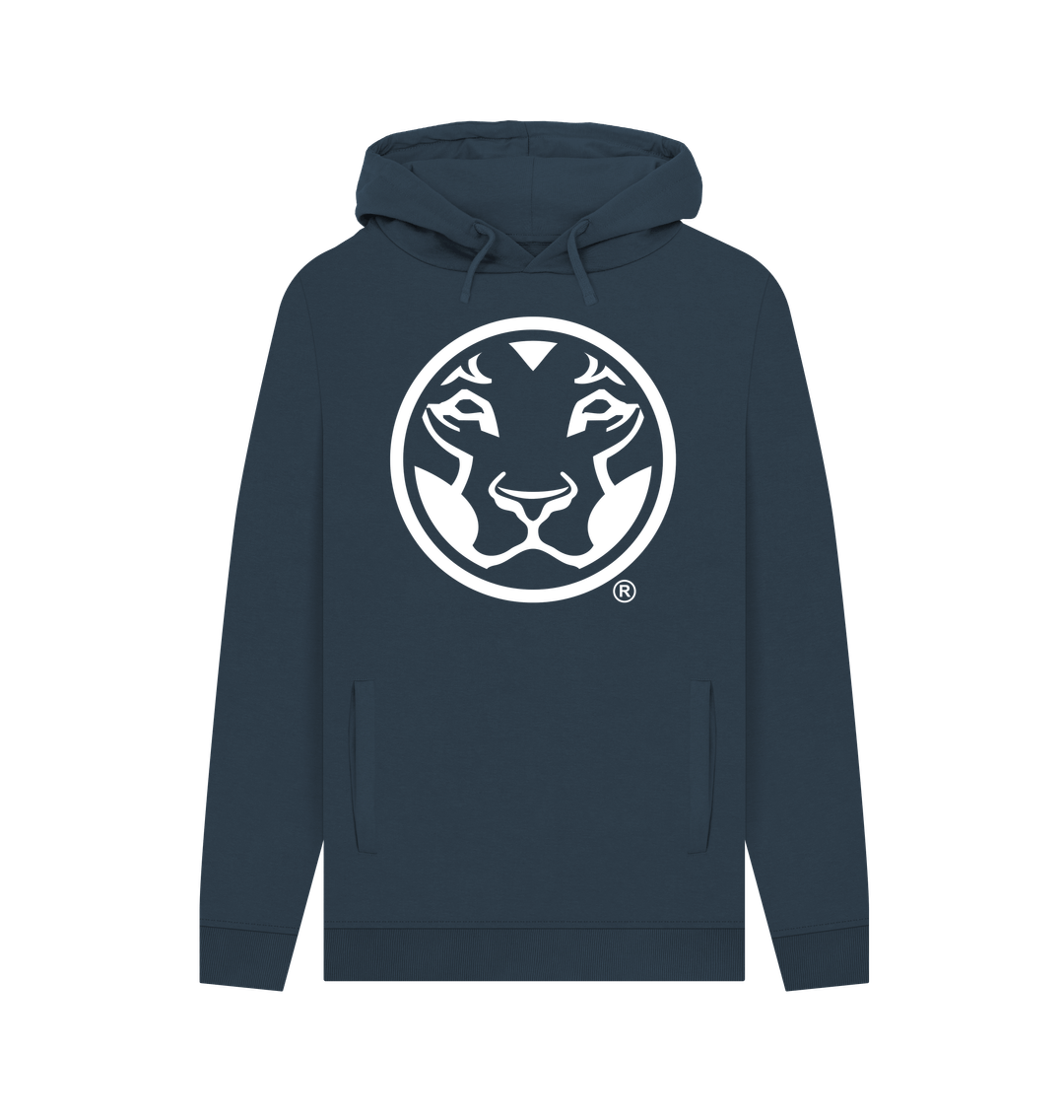 Navy Printed Hoody Front