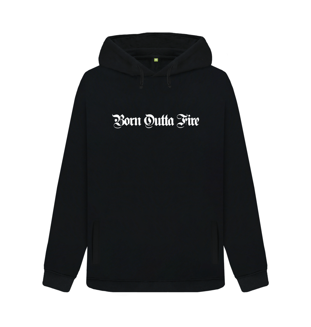 Black Printed Hoody Front