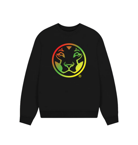 Black Yardrock RGY Lion Oversized Women's Sweatshirt