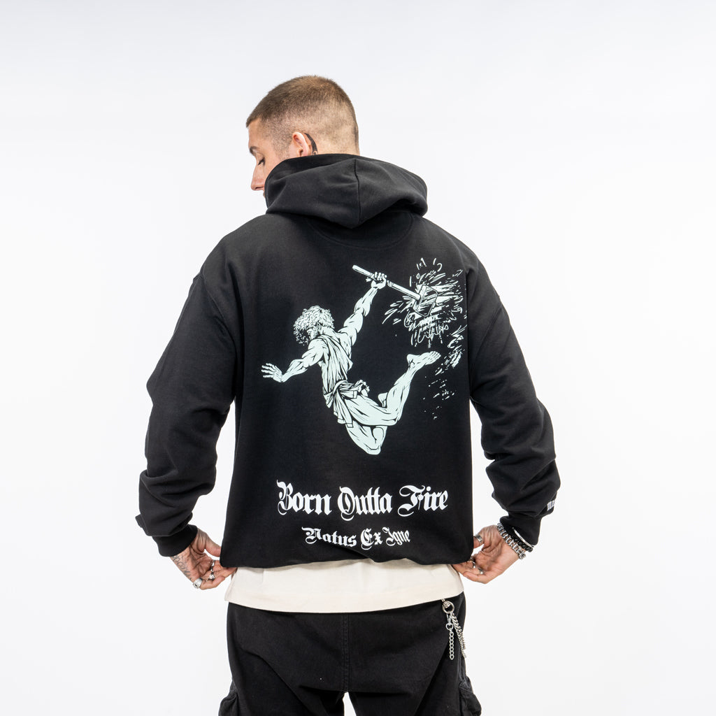 Sage Green Large Back Printd Hoody