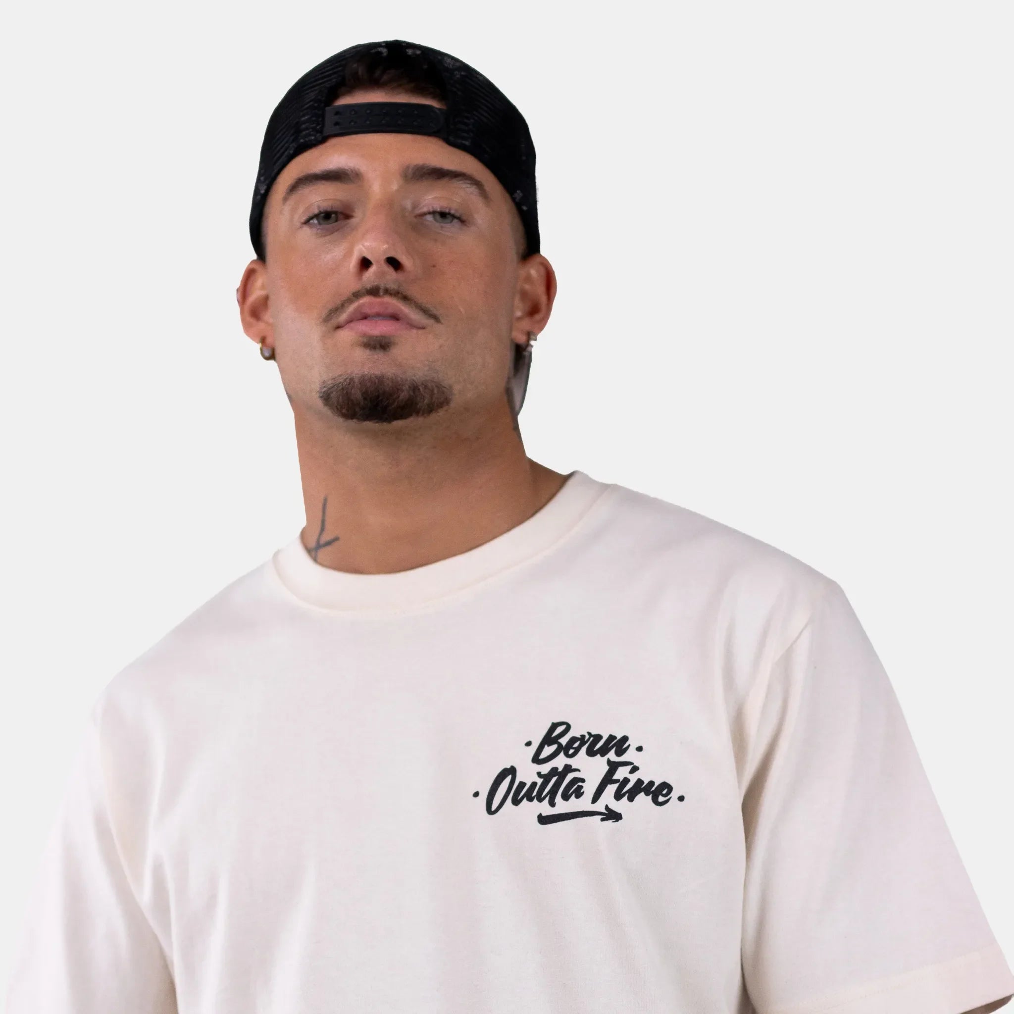 Born Outta Fire BOF Skull T-Shirt - Natural