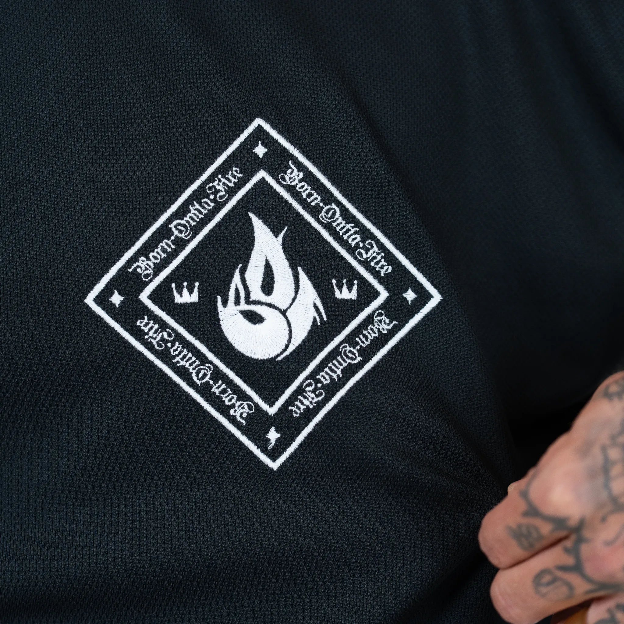 Born Outta Fire Hockey Jersey - Black/White