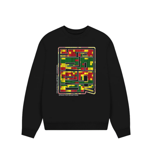 Black Yardrock Colour Block Oversized Women's Sweatshirt