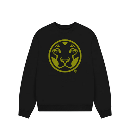 Black Yardrock Lion 2024 Yellow Oversized Women's Sweatshirt