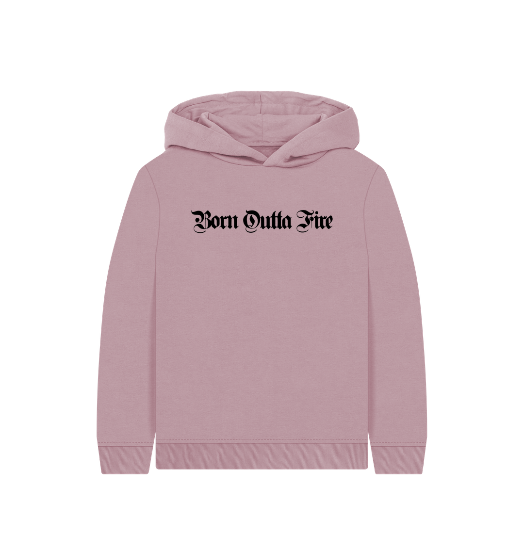 Mauve Printed Kids Hoodie Front