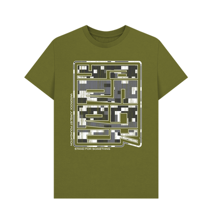 Moss Green Printed T-shirt Front