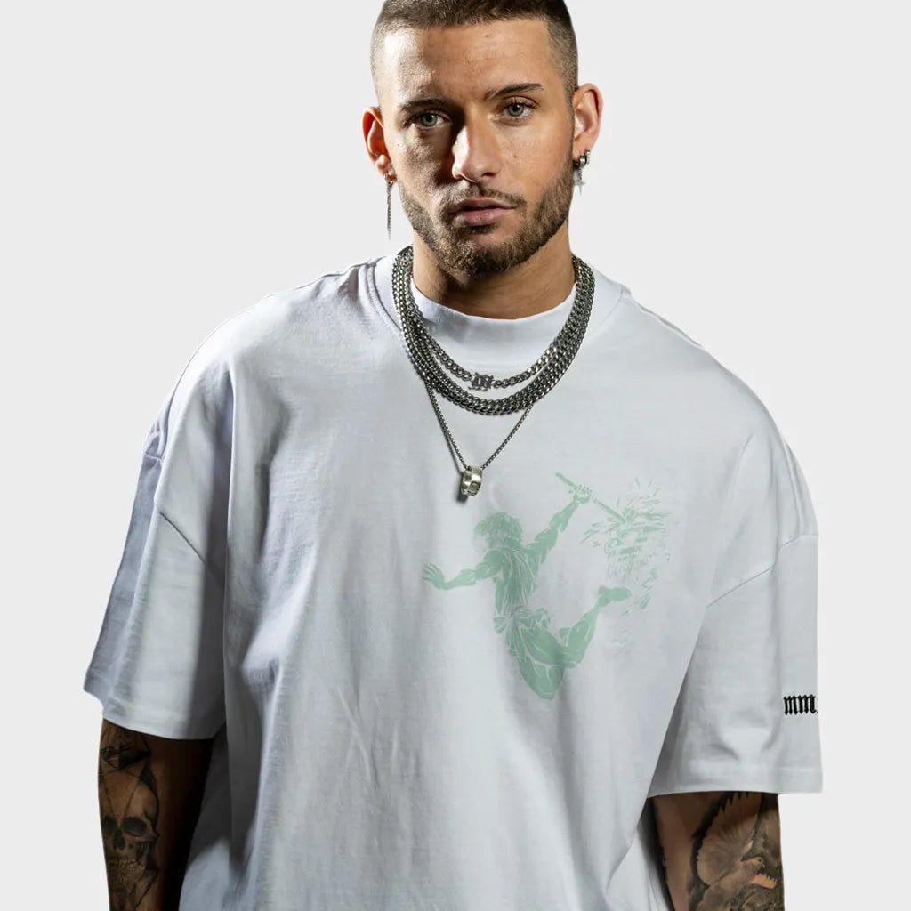 White Vulcan Oversized Aloe God of Fire T-Shirt