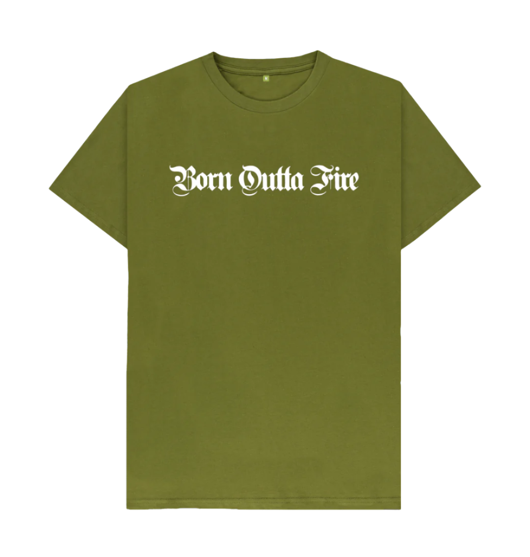 Moss Green Born Outta Fire Dark Drum and Bass T-Shirt