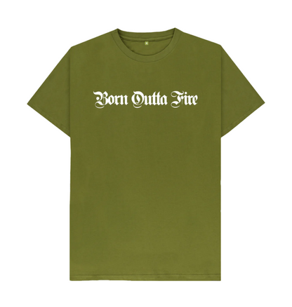 Moss Green Born Outta Fire Dark Drum and Bass T-Shirt