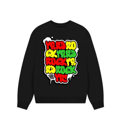 Black Printed Sweater Front